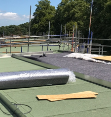 Root Barrier being installed over watertight layer